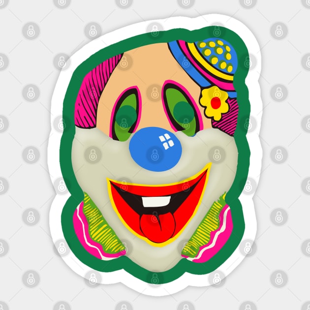 Vintage Halloween Clown Mask Sticker by carcinojen